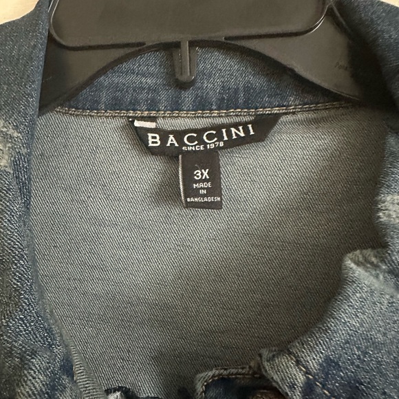 Baccini Embroidered Denim Jacket with Floral and Bird Design - Picture 7 of 8